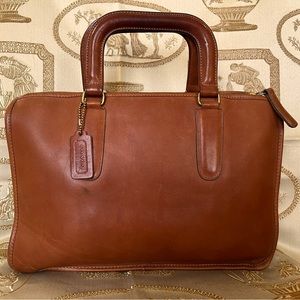 COACH Vintage British Tan Glove Leather Satchel, mid 1970s